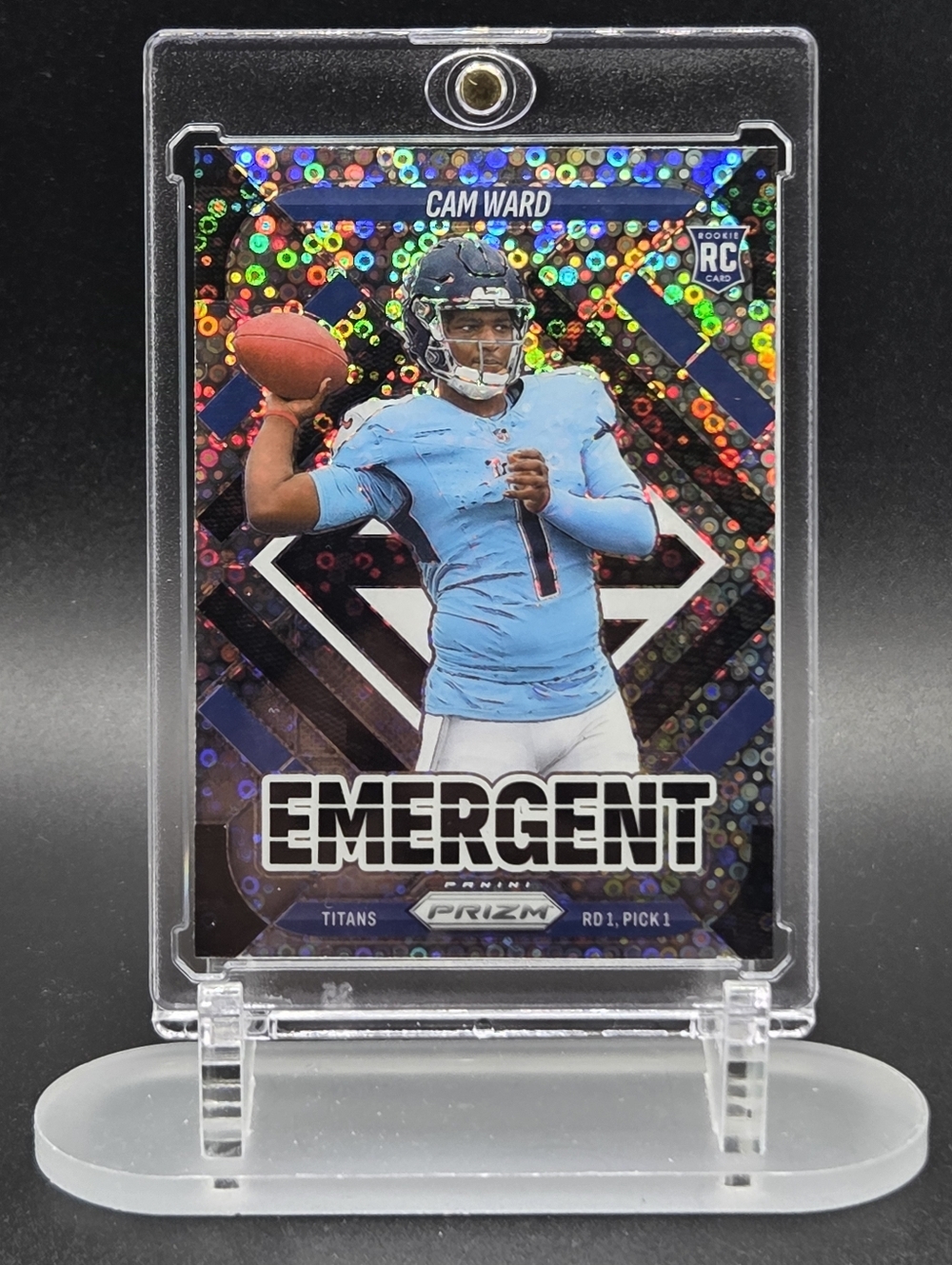 Cam Ward 2025 Prizm EMERGENT No huddle  RC card– Tennessee Titans